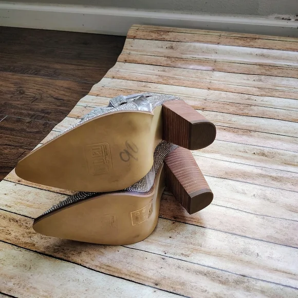 Dingo Silver Studded Heeled Boots - Picture 3 of 4